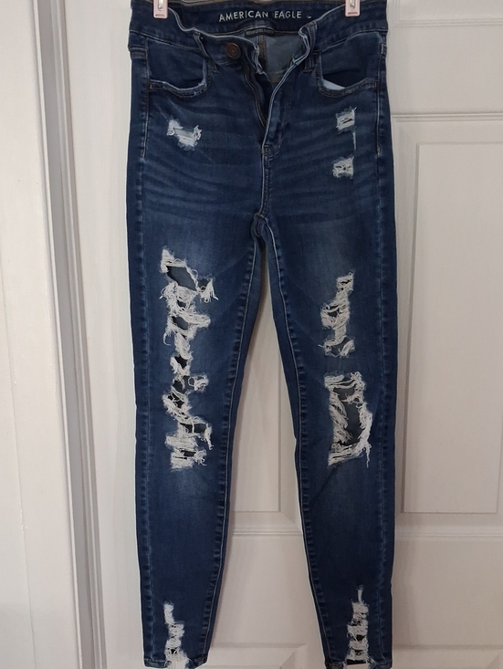 American Eagle Outfitters Denim - American Eagle Outfitters Dark Blue Ripped Skinny Jeans